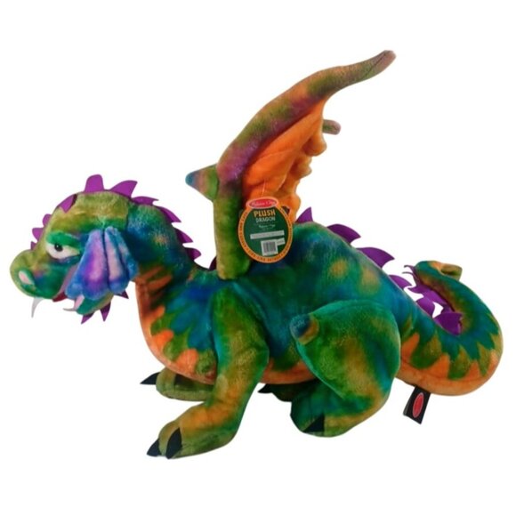 NWT! New 36” Melissa And Doug Dragon Plush Rainbow...